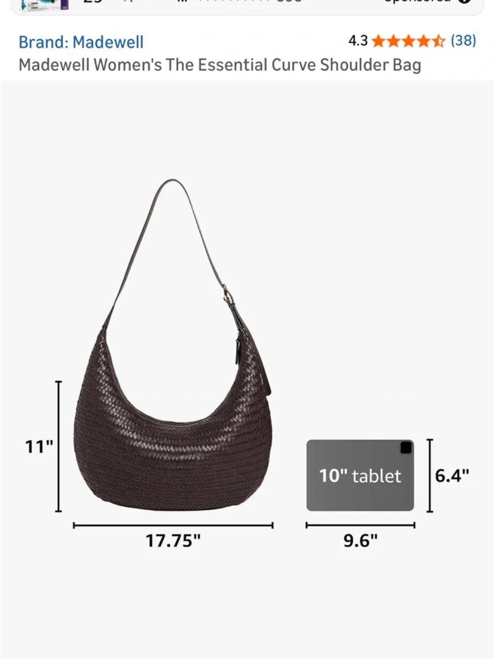 Madewell Woven Hobo Shoulder Bag in Dark Brown